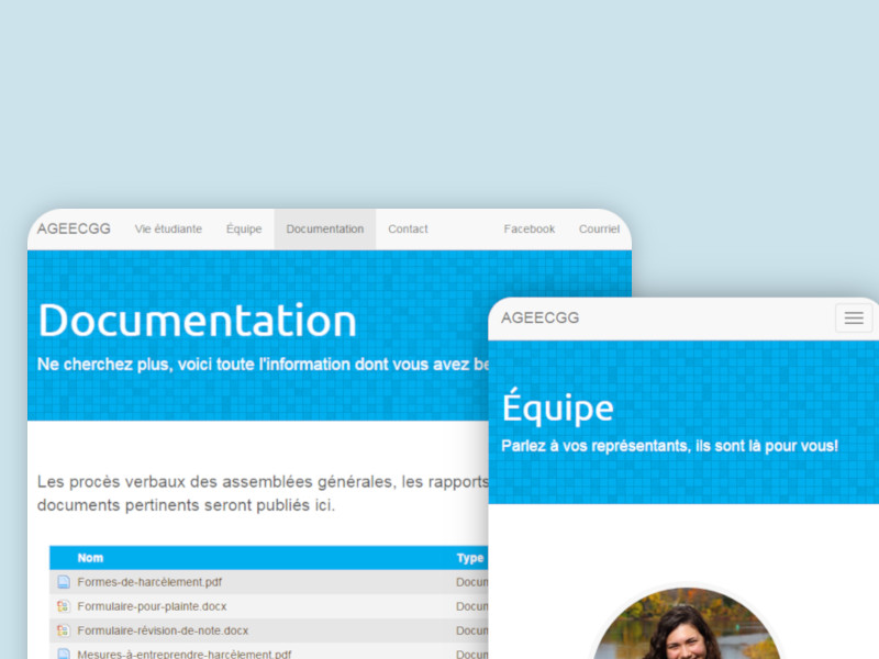 Association Générale des Étudiants et Étudiantes du Cégep Gérald-Godin Site web complet