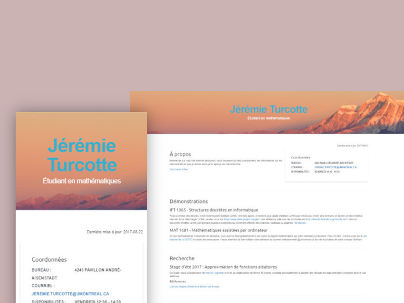 Jérémie Turcotte Site web complet