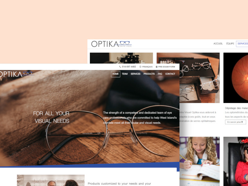 Centre Visuel Optika Site web complet