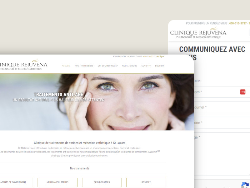 Clinique Rejuvena Site web complet